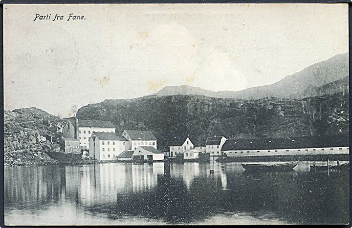 Norge. Parti fra Fane. Fru Klokk, Fane pr. Bergen no. 443. 