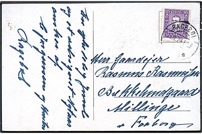 15 øre Chr. X Postjubilæum på julekort annulleret med brotype IIb Ragebøl d. 23.12.1924 til Millinge.