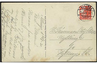 15 øre Karavel på brevkort annulleret med brotype Ic stempel Allinge d. 13.8.1930 til Hyllinge.