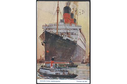 Berengaria, S/S, Cunard line. Frankeret med defekt britisk 1½d George V annulleret New York Paquebot d. 29.10.1929 til USA.