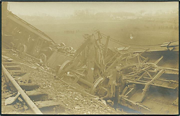 Vigerslev ulykken 1919. Fotokort u/no.