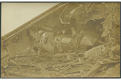 Vigerslev ulykken 1919. Det forulykkede eksprestog P 904. Fotokort u/no. 