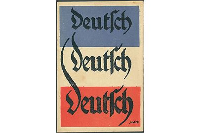 Genforening. Agitationsplakat: “Deutsch, Deutsch, Deutsch”. Tegner Holtz. U/no. 