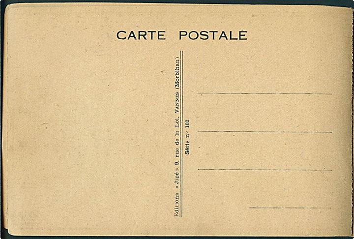 Verdenskrig 2. Libération “44” af Jipé. Hæfte med 8 satiriske postkort (1 kort mgl). Jipé no. 102-109. 