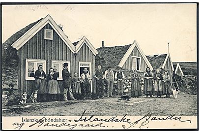 Islandske bønder og bondegård. Finsen & Johnson no. 5974.