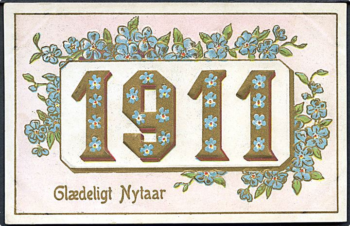 Årstalskort 1911. Glædeligt Nytaar. No. 215. 