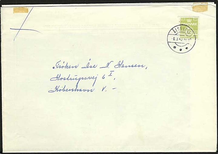 12 øre Bølgelinie single på tryksag fra Ålsgårde sn1 d. 6.3.1963 til København. Indeholder særtryk af billedside fra Berlingske Tidende d. 20.1.1963 vedr. Tibetaner-drenge i Danmark.