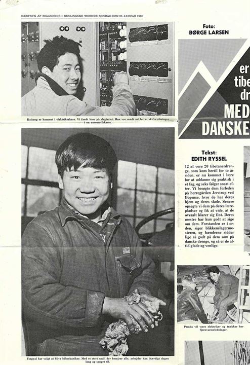 12 øre Bølgelinie single på tryksag fra Ålsgårde sn1 d. 6.3.1963 til København. Indeholder særtryk af billedside fra Berlingske Tidende d. 20.1.1963 vedr. Tibetaner-drenge i Danmark.