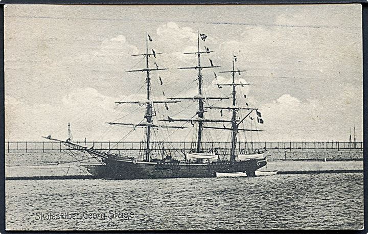 Georg Stage, skoleskib i havn. A. Vincent no. 187.