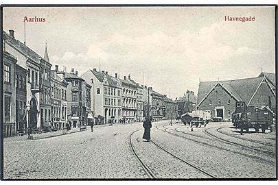 Aarhus. Havnegade med togskinner. W. & M. no. 392. 