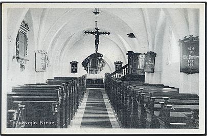 Faarevejle Kirke indvendig. Fotograf Søren Bay, Asnæs. Stenders no. 76882. 