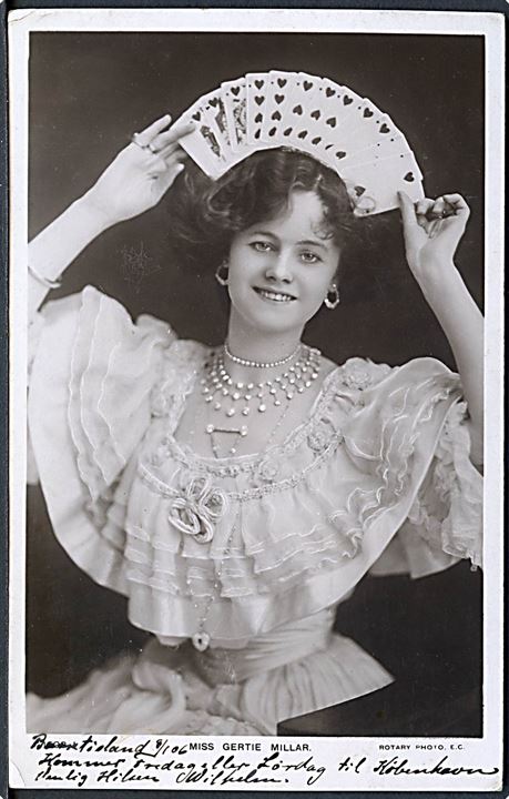 Miss Gertie Millar, Engelsk Skuespillerinde / Sangerinde. Rotary Photo no. 1?03 J. 
