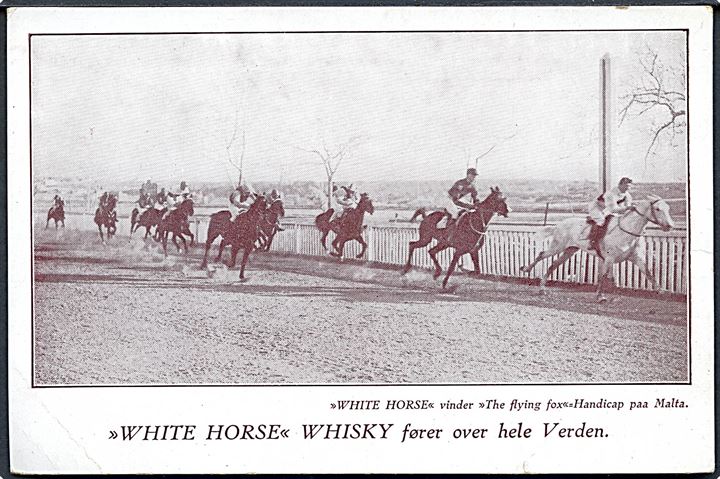 Malta hestevæddeløb. Reklame for White Horse Whisky. U/no. 