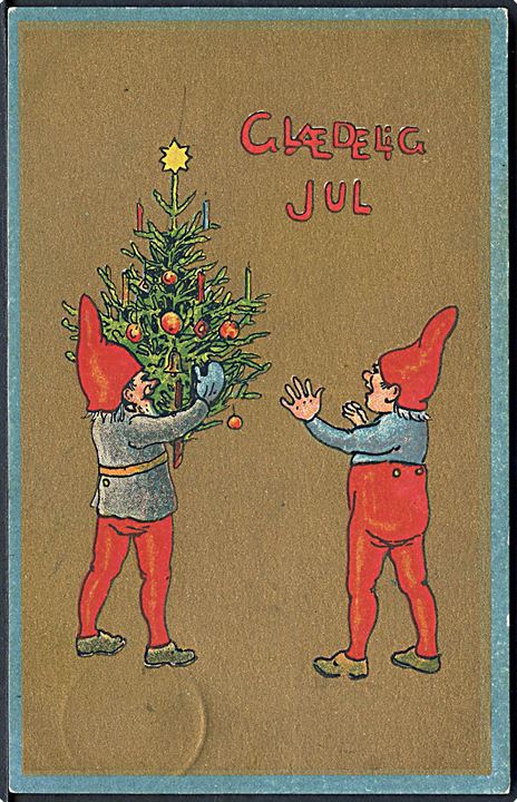 Ukendt Kunstner. Glædelig Jul. Nisser og juletræ. Alex Vincents, serie 325 / 1. 