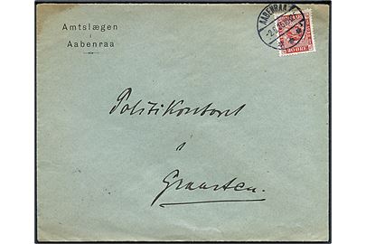 20 øre Frimærkejubilæum på brev annulleret med brotype IVb Aabenraa sn1 d. 2.6.1925 til Graasten.