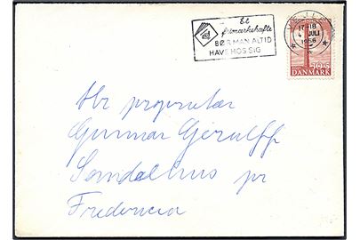 30+5 øre Grænseforeningen single på brev fra Vejle d. 4.7.1956 til Sandelhus pr. Fredericia.