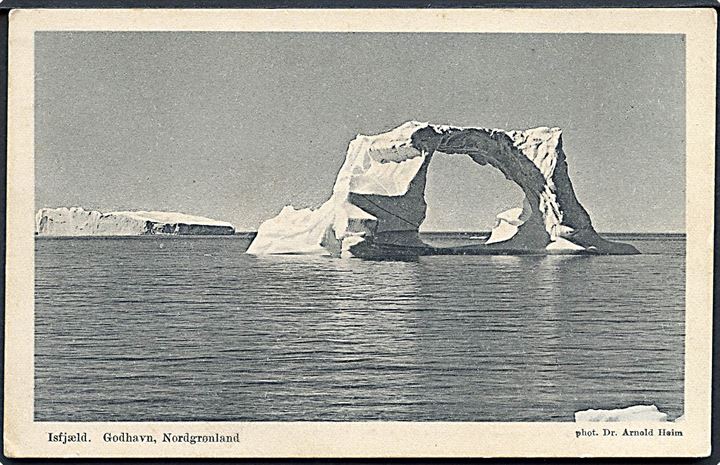 Isfjeld ved Godhavn, Nordgrønland. Brunner & Co. serie 84D nr. 12. Foto Dr. Arnold Heim.