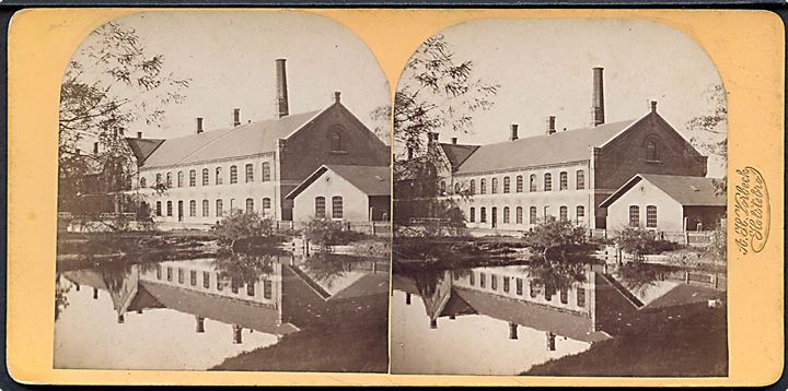 Silkeborg Papirfabrik. Stereokort no. 346. Fotograf Adolph Hermann Vorbeck, Holstebro.