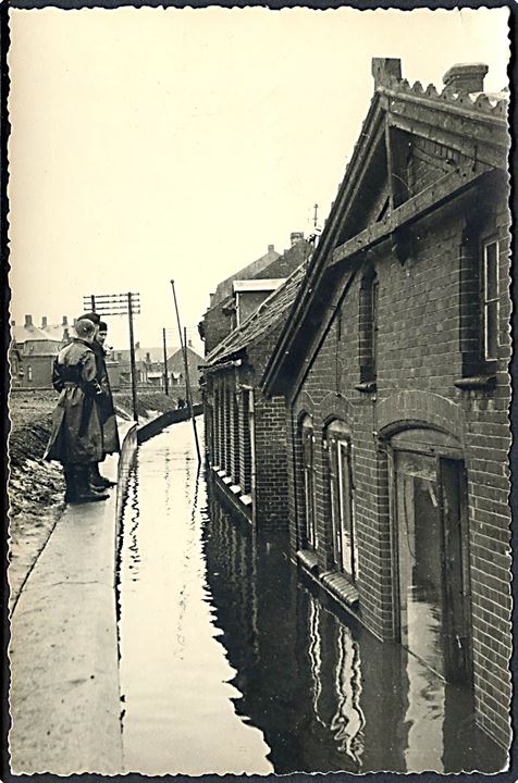 Kolding, Parcelvej under oversvømmelsen d. 2.3.1941. Fotokort u/no.