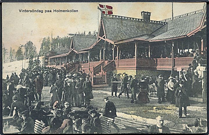 Norge. Vintersøndag paa Holmenkollen. E. A. Schjörn no. 184. 