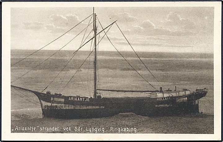 Ringkjøbing. Ariaantje - Holland strandet ved Sdr. Lyngvig. Stenders no. 47152. 