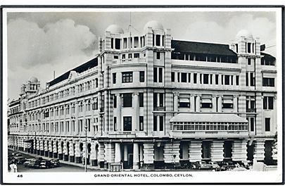 Ceylon. Grand Oriental Hotel, Colombo. Fotokort no. 46. 