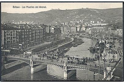 Spanien. Bilbao. Los Muelles del Arenal. Med sporvogne. L. G. u/no.