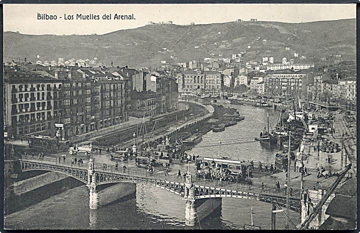 Spanien. Bilbao. Los Muelles del Arenal. Med sporvogne. L. G. u/no.