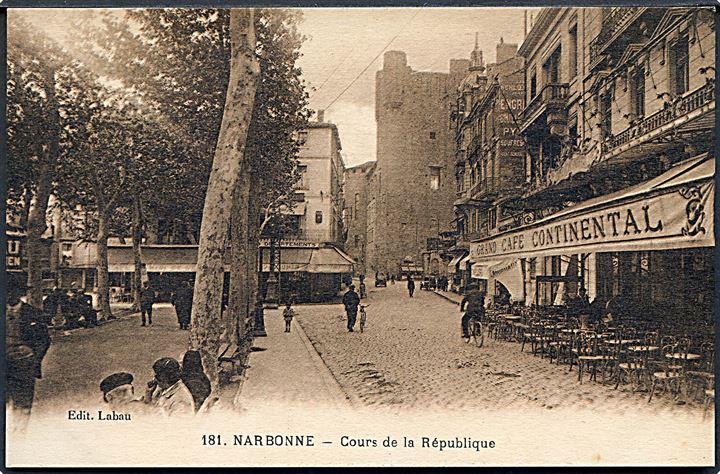 Frankrig. Narbonne. Caour de la République. Grand Cafe Continental.  Labau u/no. 