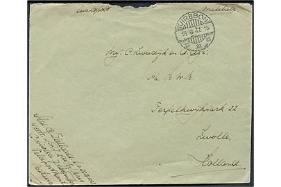 Ufrankeret feltpostbrev stemplet Tjirebon d. 18.8.1947 til Zawolle, Holland. 