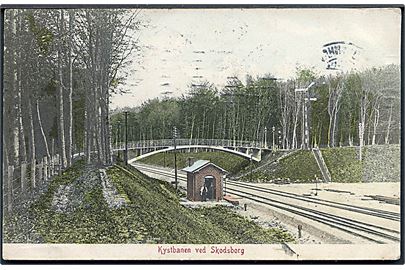 Kystbanen ved Skodsborg. Jernbaneterræn. Alex Vincents no. 3042. 