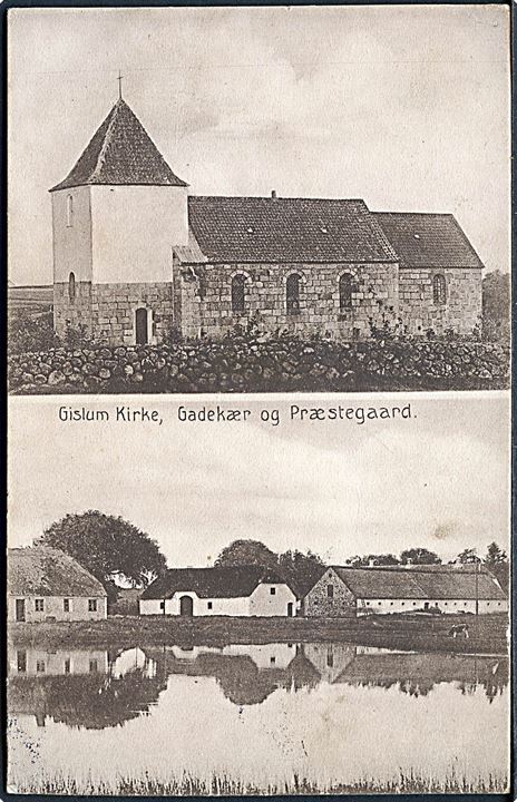 Gislum Kirke, Gadekær og Præstegaard. Nørgaards Forlag no. 2788. 