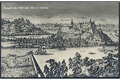Sverige. Kungelf  från 1600 tallet efter en teckning. Fotokort u/no. 