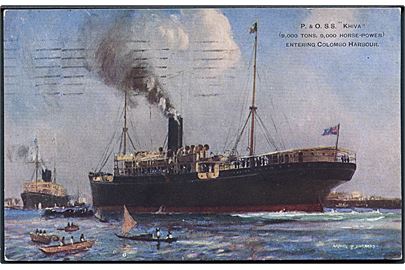 Khiva, S/S, Peninsular and Oriental Steam Navigation Company ankommer til Colombo. U/no.