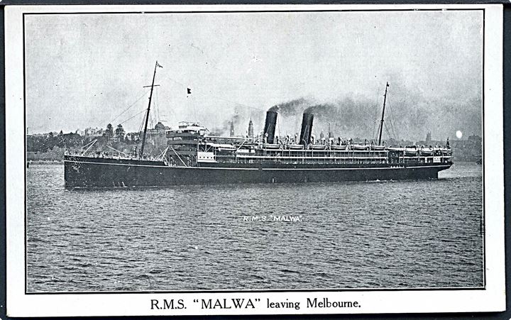 Malwa, S/S, Peninsular and Oriental Steam Navigation Company forlader Melbourne. U/no.