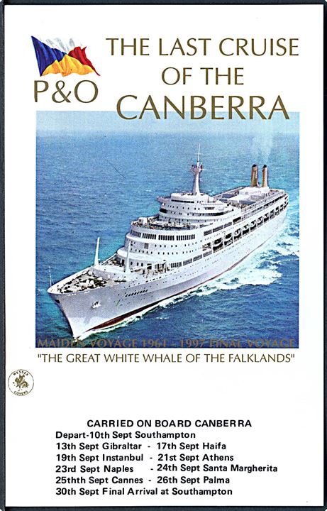 Canberra, M/S, Peninsular and Oriental Steam Navigation Company. Sidste krydstogt.