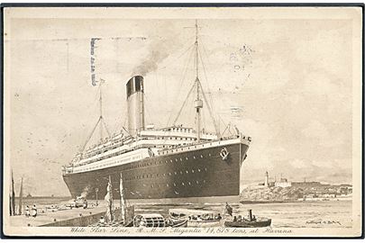 Megantic, S/S, White Star Line. Frankeret 1½d George annulleret Montreal Canada d. 31.8.1924 til Odense, Danmark.