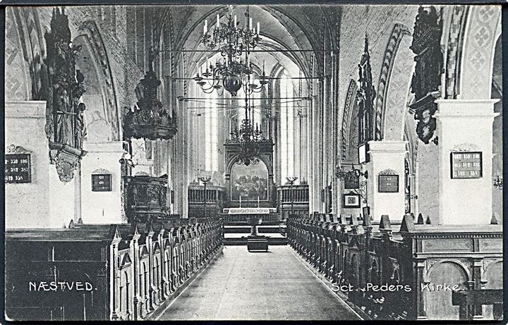 Næstved. Sct. Peders Kirke indvendig. E. Larsen Demuth no. 8251. 