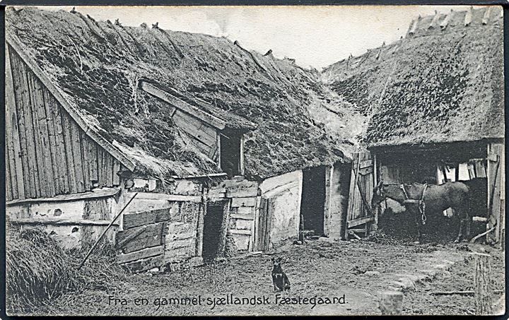 Fra en gammel Sjællandsk Fæstegaard. (Muligvis Baarse, Præstø). Andreas Jensen, Præstø no. 20689. 