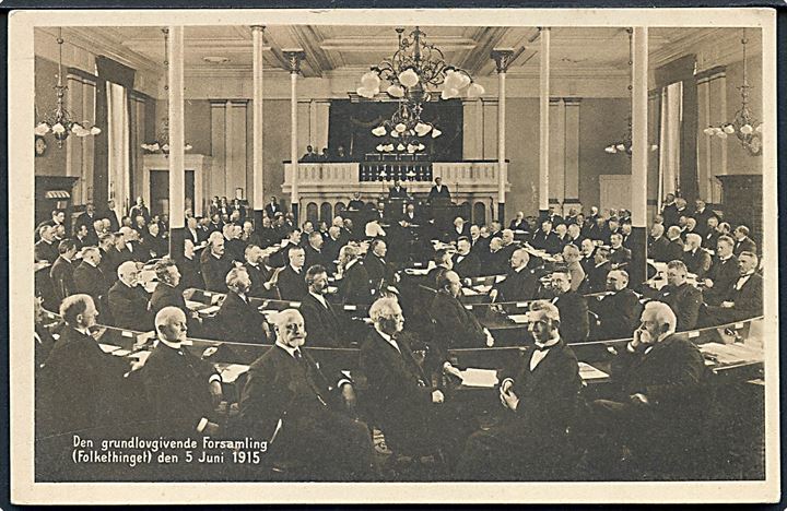 Den grundlovgivende Forsamling. (Folkethinget) d. 5 Juni 1915. Stenders no. 38684. 