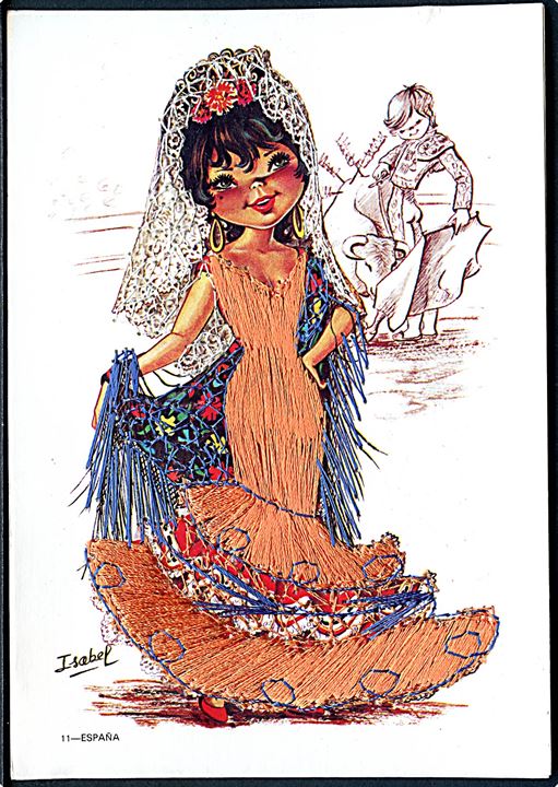 Isabel: Espana. Piges kjole er lavet af snore/tråde. No. 11. 