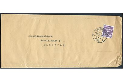 10 øre Bølgelinie på korsbånd fra Rigspolitichefen i København d. 16.10.1939 til Aabenraa.