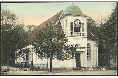 Mikaeli Kirke i Fredericia. Stenders no. 1714. Kortet har været opklæbet.