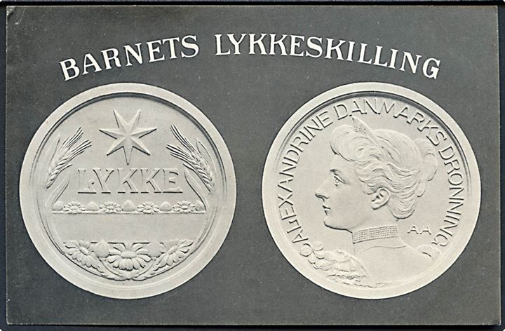Barnets Lykkeskilling.  Danmarks Blinde u/no. (Anvendt 24.12.1913). 