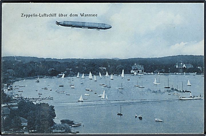 Zeppelin luftskib over Wannsee. Stojanowitsch u/no.