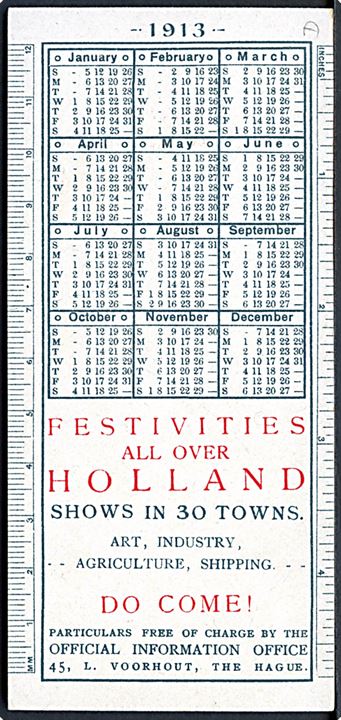 Holland - welcomes the world in 1913. Kalender. 