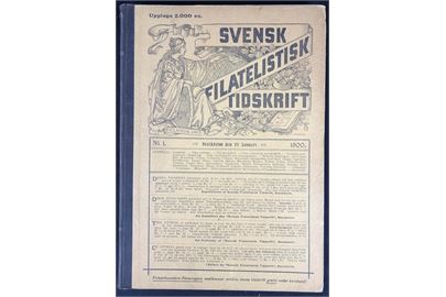 Svensk Filatelistisk Tidskrift - indbundet årgange 1900-1901. 176 + 164 sider samt index. Flot stand.
