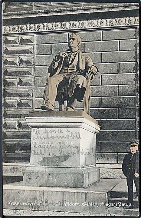 København. Adam Oehlenschlägers Statue. Stenders no. 7498. 