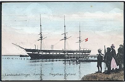 Landsudstillingen i Aarhus 1909. Fregatten Jylland. Stenders no. 18376. 