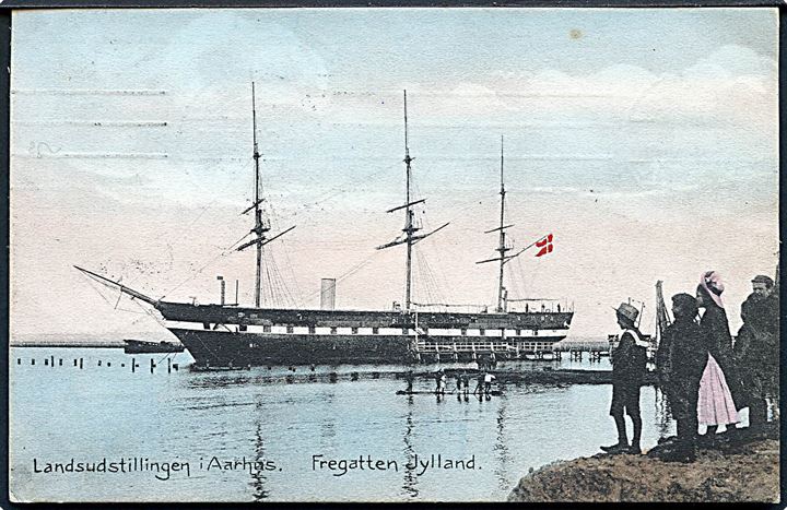 Landsudstillingen i Aarhus 1909. Fregatten Jylland. Stenders no. 18376. 